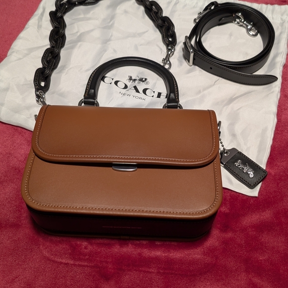 Coach Rogue Top Handle in Colorblock - Burnished Amber - Picture 8 of 10